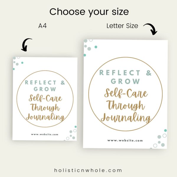 selfcare journal sizes